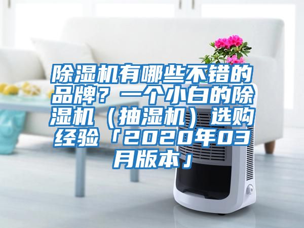 除濕機有哪些不錯的品牌?一個小白的除濕機(抽濕機)選購經驗「2020年03月版本」